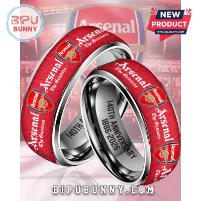 Arsenal Football Club 140th Anniversary 1886-2026 Silver Band Ring