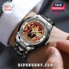 Arsenal Football Club metal watch with Premier League Champions 2025-2026 design featuring team players and trophy graphic!