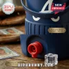 Close up of a red water jug spout and a white letter A logo on a blue container!