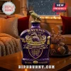 Purple glass decanter with gold raven topper, M&T Bank Stadium graphics, and 30th Anniversary Ravens text design!