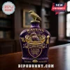Purple Baltimore Ravens 30th Anniversary decorative bottle with gold raven topper, stadium graphic, and football details!