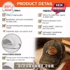 Distressed dark brown Bass Pro Shops baseball cap with retro embroidered patch logo and curved brim on wooden surface!