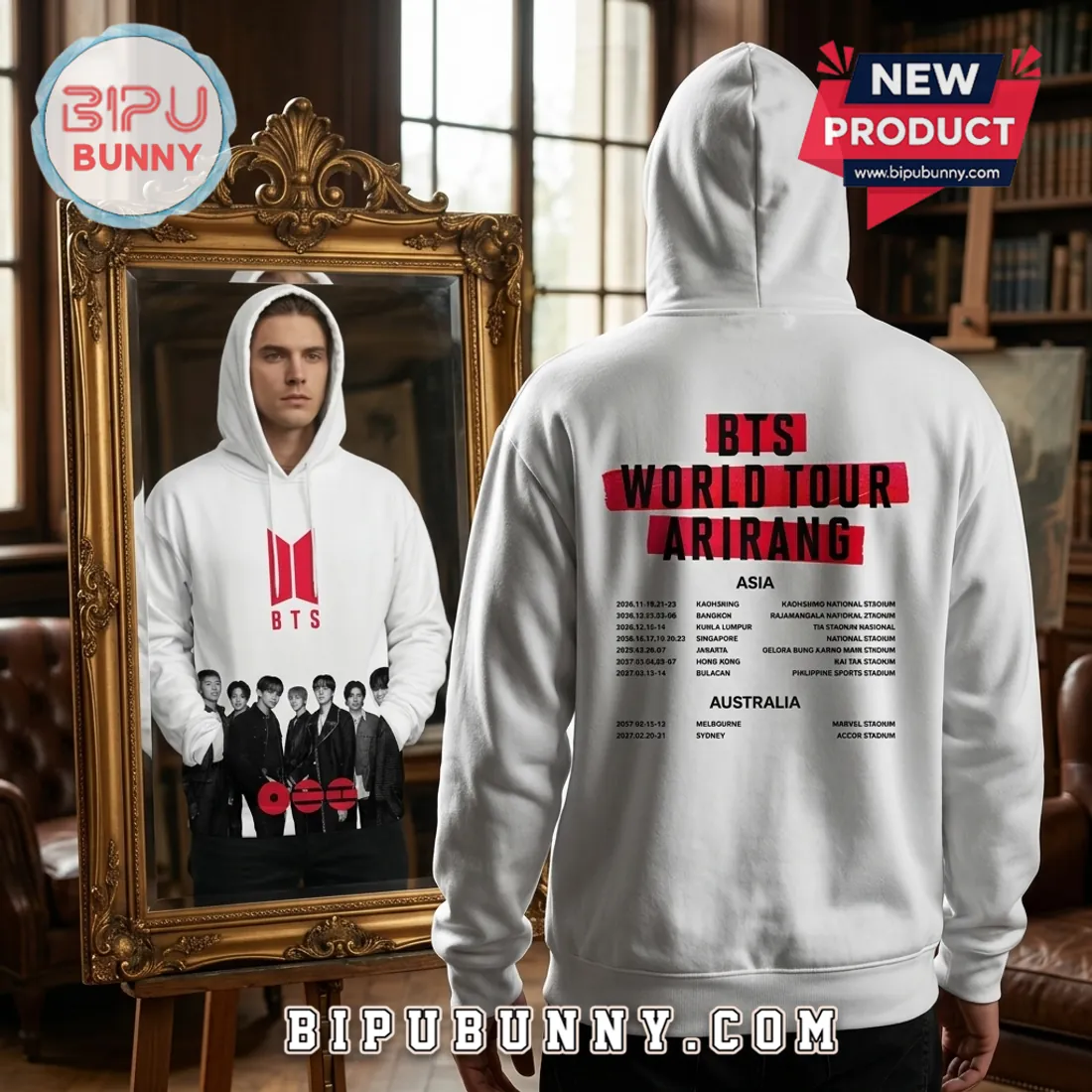 BTS WORLD TOUR パーカー BTS World Tour Arirang 2026-2027 Concert Pullover Hoodie
