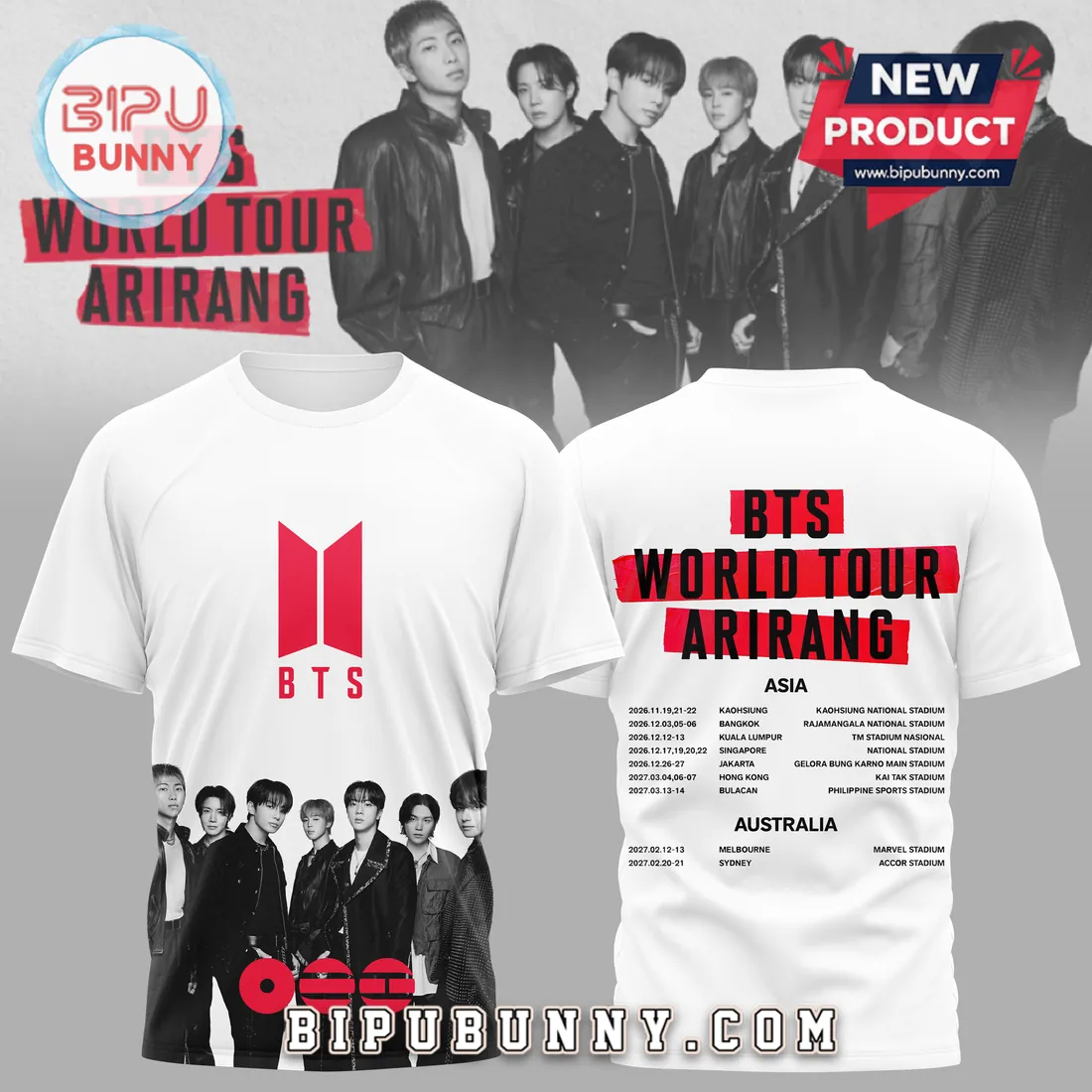 BTS World Tour Arirang 2026-2027 Concert Pullover Hoodie BTS World Tour Arirang 2026-2027 Concert Pullover Hoodie