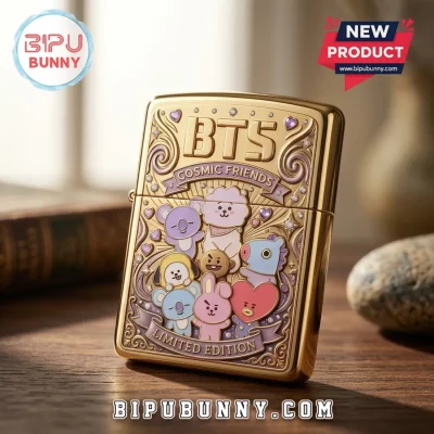 BTS x BT21 Cosmic Friends Gold Limited Edition Lighter Case