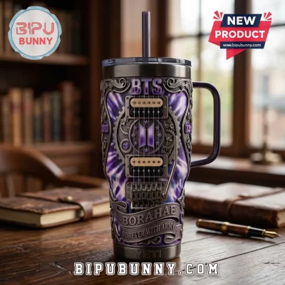 BTS x YETI Borahae Forever With Army Purple Handle Tumbler