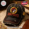 Distressed black denim baseball cap with Buc-ees beaver logo and Texas patch featuring red heart embroidery!