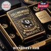 Black gold Zippo lighter with ornate Collingwood Football Club, Magpies bird, 1892, Pride Tradition Magpies text!