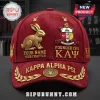 Maroon baseball cap with gold 3D Kappa Alpha Psi emblem, rabbit icon, and Greek lettering.!
