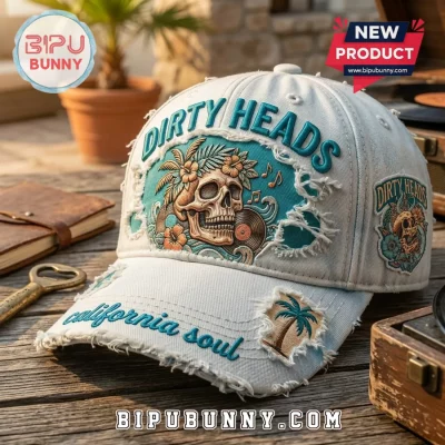 Dirty Heads California Soul Tropical Skull Distressed Baseball Cap
