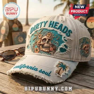 Dirty Heads California Soul Tropical Skull Distressed Baseball Cap
