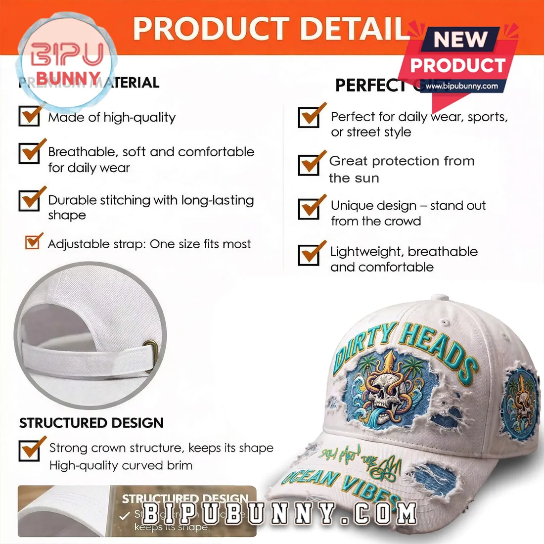 Dirty Heads Ocean Vibes Skull Octopus Distressed Baseball Cap Dirty Heads Ocean Vibes Skull Octopus Distressed Baseball Cap