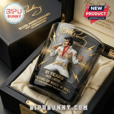 Elvis Presley 91st Anniversary Commemorative Whiskey Glass