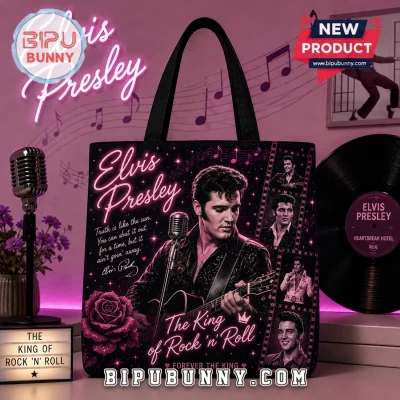 Elvis Presley The King of Rock ‘n’ Roll Neon Glow Music Tote Bag