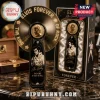 Black and gold retro Elvis Presley record design fan with 