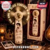 Gold Elvis Presley light-up record fan with 'ELVIS FOREVER THE KING OF ROCK' text, featuring Elvis in his iconic jumpsuit!