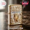 Gold and white Elvis Presley lighter! Diamond look 