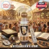 Luxury white gold crystal bedazzled Elvis Presley microphone bottle! Reads 'ELVIS PRESLEY THE KING OF ROCK-N-ROLL 1935-1977'!