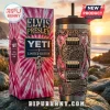 Pink tie dye Elvis Presley Yeti tumbler with guitar and lightning bolt graphics text reading The King Of Rock N Roll TCB!