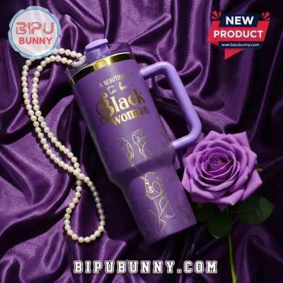 Empowering Black Woman Purple 40oz Stanley Tumbler