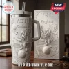 White Yeti tumbler with 3D embossed England soccer lion crest and Pride Passion History text on desk!