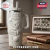 White stainless steel tumbler with engraved England football lion graphic and text Yeti England Pride Passion History!