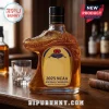 Glass whiskey bottle shaped like an alligator head with gold liquid and 2025 NCAA National Champions label!