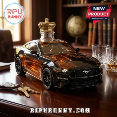 Ford Mustang GT Muscle Car Crown Stopper Glass Whiskey Decanter