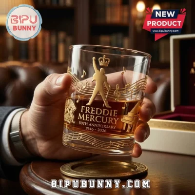 Freddie Mercury 80th Anniversary Commemorative Whiskey Glass