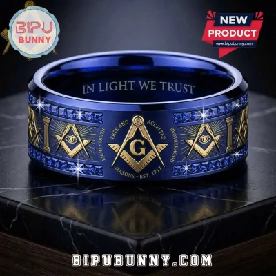Freemason Blue Tungsten Ring Limited Edition