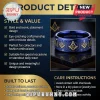 Deep blue gold Masonic ring, 