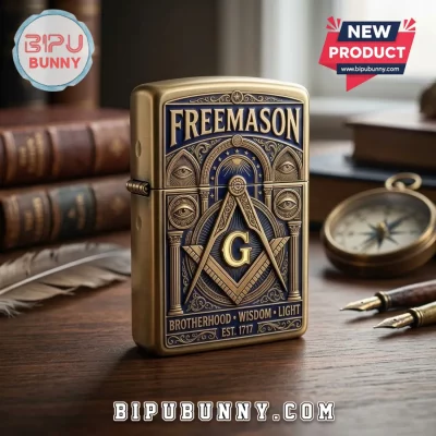 Freemason Masonic Square and Compass Lighter Case