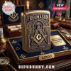 Antique brass Zippo lighter with Masonic Square and Compass logo text Freemason Brotherhood Wisdom Light and blue inlay!