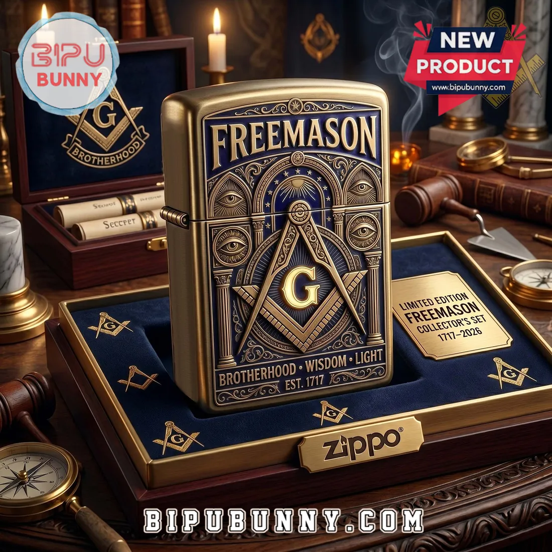 Freemason Masonic Square and Compass Lighter Case Freemason Masonic Square and Compass Lighter Case