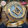 Gold Masonic ring, blue enamel, clear/blue stones. Square/Compasses G, All-Seeing Eye. FREEMASONRY FRATERNAL ORDER FREEMASON!
