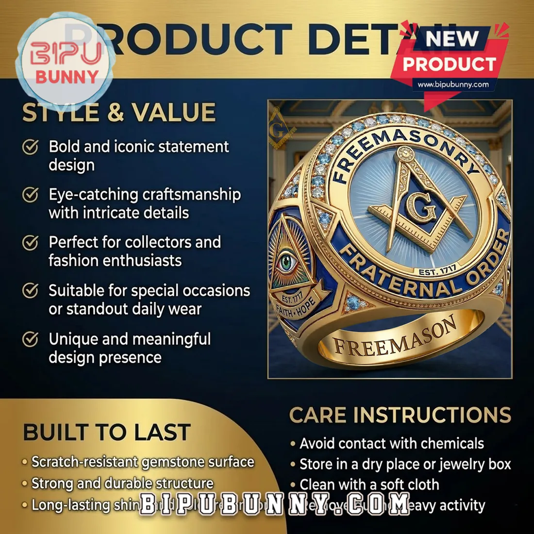 Freemasonry Fraternal Order Limited Edition Ring Freemasonry Fraternal Order Limited Edition Ring