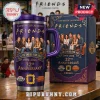 Purple F.R.I.E.N.D.S 32nd Anniversary tumbler with cartoon cast, 'A LIFETIME OF LAUGHTER', 'I'LL BE THERE FOR YOU', '1994-2026' text, Central Perk logo, yellow frame, couch icons!