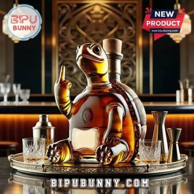 Funny Turtle Middle Finger Novelty Liquor Barware Glass Whiskey Decanter