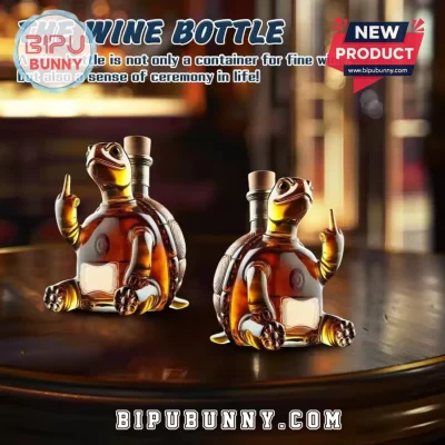 Funny Turtle Middle Finger Novelty Liquor Barware Glass Whiskey Decanter