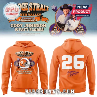 George Strait 2026 One Night Only Clemson Concert Orange Hoodie