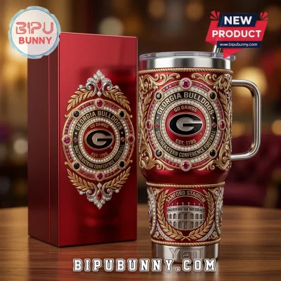 Georgia Bulldogs Luxury Gold 40oz Insulated Travel Tumbler