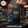 Grey Goose vodka thirty year anniversary bottle shaped like a goose on a bar counter with its matching gift box.
