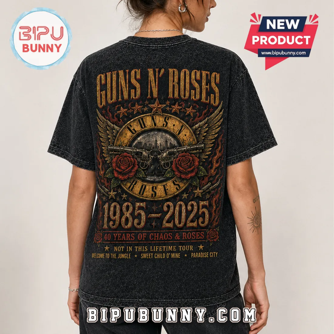 Guns N’ Roses 40th Anniversary 1985-2025 T-Shirt Guns N’ Roses 40th Anniversary 1985-2025 T-Shirt