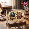 Gold Harry Potter 25th anniversary commemorative coin set in clear acrylic stand! Features Hogwarts castle and character collage designs!