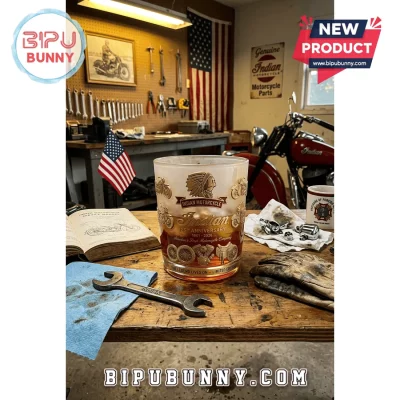 Indian Motorcycle 1901-2026 Anniversary Collectible Whiskey Glass