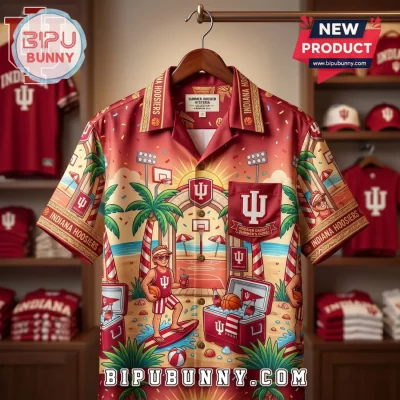 Indiana Hoosiers Summer Hoosier Hysteria Tropical Hawaiian Shirt
