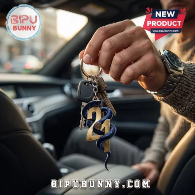 Inter Milan 24 Biscione Snake Gold Custom Keychain