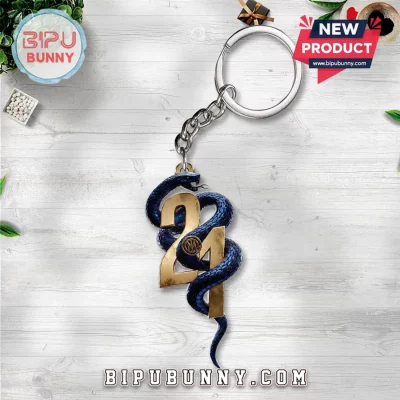 Inter Milan 24 Biscione Snake Gold Custom Keychain