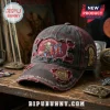 Distressed black red vintage Iron Maiden cap; Eddie, Union Jack, 