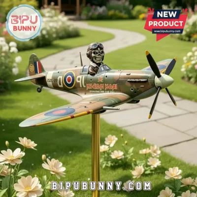 Iron Maiden Eddie WWII Spitfire Plane Vintage Garden Spinner Yard Art